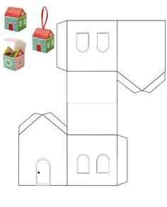 a cut out paper house with two windows