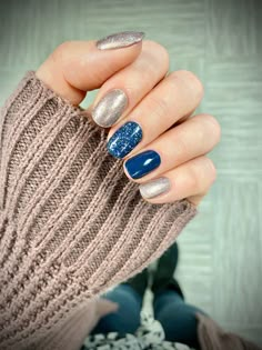 Color Street Us Navy, Color Street Us Navy Combo, Color Street Blue Mixed Mani, Gratitude Is Everything Color Street, Blue Color Street Combos, Winter Colorstreet Combos, Winter Color Street Nails Ideas