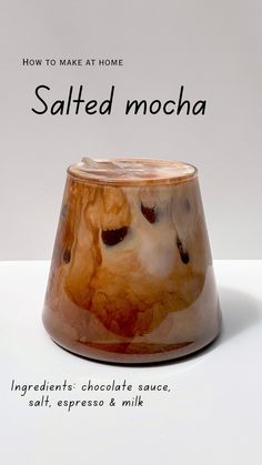 Salted mocha Unique Coffee Recipes, Unique Coffee Drinks, Coffee Beverages, Cafe Menu Design, Resep Smoothie, Breakfast And Brunch