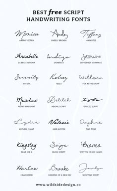 the best free script handwritten fonts for your website or printable design project