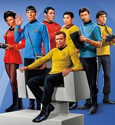 the star trek crew is posing for a photo