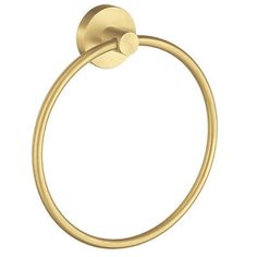 a gold towel ring on a white background