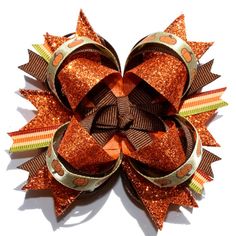 10% off by liking Lebelle Boutique on Facebook...4" Autumn Pumpkins Glitter Stacked Hair Bow..Fall Thanksgiving Orange Brown Fall Hair Bows, Branches Of Psychology, Bows Ideas, Fall Hair Bow, Thanksgiving Hair, Ribbon Sculptures