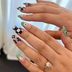 Mix Match Nails Short, Mix Match Nail Designs, Hairstylist Nails, Mix And Match Nails, Match Nails, Mix Match Nails, Nails March, Biab Nails, Fresh Nails