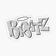 the word roafz in black and silver glitter sticker