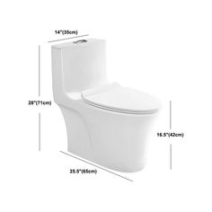 the standard toilet is shown with measurements