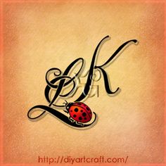 the letter k with a ladybug on it