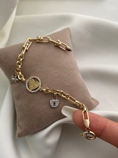 "ITEM DETAILS ❆All our jewelry are hand made with Love. ❆Material: 14K Gold ( 585). ❆Available colors: Gold, Rose Gold, White Gold. ❆Available Sizes: Look Size Option (Contact for different sizes) ❆Each item is made to order ❆ DO YOU LIKE THIS BRACELET? ❆ You can get more information about it below but if you have any questions, just click the \"Message Sergen Vural \" button and I will be very happy to hear from you ☺ PACKAGING ❆Comes ready to gift in a beautiful jewelry box. ❆It comes with a s Diamond Chain Bracelet Tarnish Resistant As Gift, Luxury Gold Plated Charm Bracelet With 17 Jewels, Luxury Gold-plated Charm Bracelet With 17 Jewels, Luxury Gold-plated Jewelry With Heart Charm, Luxury Yellow Gold Jewelry With Heart Charm, Luxury Heart Bracelet As A Gift, Luxury White Gold Heart Bracelet, Luxury Heart-shaped Metal Jewelry, Luxury Heart Shaped Metal Jewelry