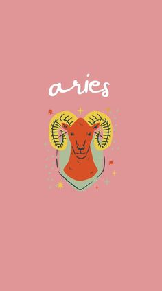 the zodiac sign aris on a pink background