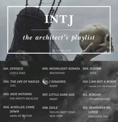 the poster for intoj's upcoming album, the architet playlist