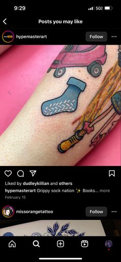 an image of a person's foot with tattoos on it and the caption reads, posts you may like