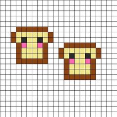 a cross stitch pattern with two faces on it