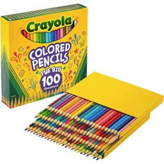 crayon colored pencils are in a box and the box is full of them