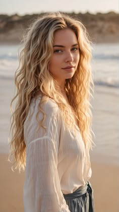 Beach Waves Hairstyles evoke a sense of effortless charm and relaxation, reminiscent of a day spent by the ocean. The Classic Beach Waves hairstyle is characterized by its soft, flowing waves that look both casual and sophisticated Beach Waves Hairstyles, Beach Wave Perm, Style For Hair, Style Wavy Hair, Beachy Waves Hair, Wave Perm, Surfer Hair, Perm Hair, Beach Curls