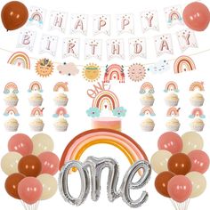 a birthday party with balloons and decorations