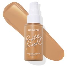 Pretty Fresh Hyaluronic Hydrating Foundation Medium Dark 145 W Hydrating Makeup, Makeup Kit For Kids, Hydrating Foundation, Sunkissed Skin, Colourpop Cosmetics, Dry Oil, Makeup Foundation, Oil Free, Hyaluronic Acid