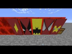 a red and yellow box sitting in the middle of a minecraft flooring area