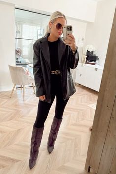 Belt Outfit, Boots Leopard, Belt Fashion, Outfit Inspo Fall, Women Leather, Cute Fits, Daily Look, Fall Looks