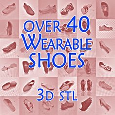 a beautiful collection of over 40 shoes, sandals and slippers, printable in 3d TPU and wearable for models in which there are no different sizes, I recommend taking the measurements of the maximum height and maximum width of your shoe or sandal and enlarging the file with the same measurements. some files have only one shoe, simply mirror the file to create the second one. """"little warning:"""" TPU rubber filament is particularly complicated to print, it requires precise calibration and each printer and for each type of TPU you have to find the right configuration. so if the print comes out badly it's not the files' fault, but the calibrations'. In the download you will find a text file with the Google Drive link inside to download all your files. 3d Printer Files, Doll Shoes, In 3d, 3d Printer, 3d Print, Over 40, Shoes Sandals, Printer, Two By Two