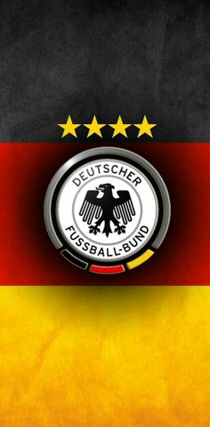 the german flag with three stars above it and an emblem on top of it,