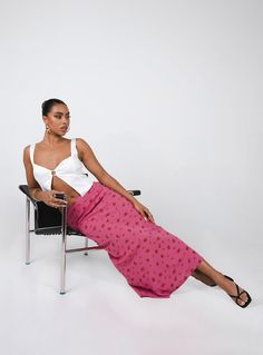 Midi skirt  100% polyester  Length of size US 4 / AU 8 waist to hem: 73cm / 28.7in   Lola is wearing a size US 4 / AU 8  @natalylorenzo is wearing a size US 8 / AU 12  Floral print  Invisible zip fastening at side  Non-stretch  Fully lined Pink Midi Skirt, Floral Prom Dresses, Floral Midi Skirt, Floral Print Skirt, Loungewear Sets, Invisible Zip, Skirts Online, Pink Skirt, Curve Dresses