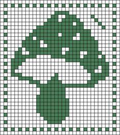 a cross stitch pattern with green and white flowers on it, in the shape of a tree