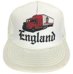 Vintage England Trucking Hat Script Spell Out Logo Mesh Foam Snap Back Semi Trucker Baseball Cap BUY IT NOW! Please feel free to ask any questions you have about this item, I am here to make sure you are happy with your purchase. #HAT32 Truck Stop, Vintage England, Semi Truck, Script Logo, I Am Here, Snap Back, Semi Trucks, Snap Backs, Baseball Cap