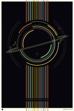 an image of the solar system with lines and circles on it, in black background