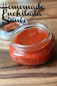 homemade enchilada sauce in a glass jar