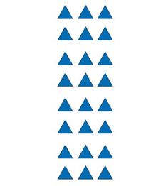 blue triangles are arranged in the shape of a pyramid on a white background with text that reads, ` `