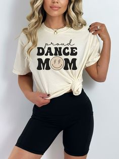 "This retro dance mom shirt is the perfect gift for your favorite Dance Mom! You will love wearing this trendy Comfort Colors dance mom t-shirt to dance competitions and recitals! ♡STYLE Say hello to your new favorite t-shirt! All of our shirts are made with the highest quality materials and are super soft and cozy! -Comfort Colors tees are made with the most expensive dyeing process, reducing shrinking up to 99% -The soft,high quality fabric feels and fits like a well-loved favorite! -High qual Dance Moms Shirts, Dance Mom Cups Personalized Tumblers, Dance Mom Competition Shirt, Dance Mom Era Svg, Dance Moms Shirts Ideas, White Casual Dance Top, White Casual Tops For Dance, Casual White Top For Dance, White Cotton Dance Tops