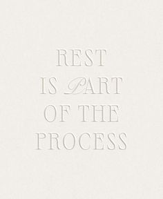 the words rest is art of the process