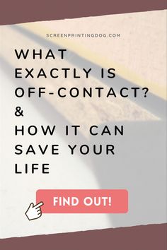 Learn about what 'off-contact' is and how important it is in screen printing Screen Printing Equipment, Screen Printing Business, Diy Screen, Press Printing, Diy Screen Printing, Screen Printing Techniques, Heat Press Printing, Screen Printing Ink, Save Your Life