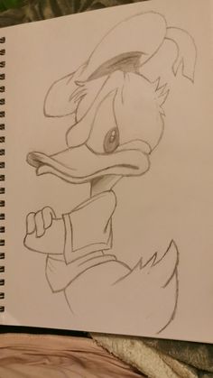 a drawing of a duck wearing a hat