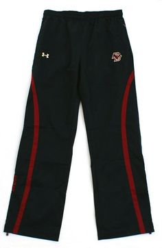 Women's Under Armour All Season Gear Boston College Athletic Track Pants Gender:        Women Brand:          Under Armour Name:          Boston College Pants Style:           Athletic Pants Style #:        1219190 Color:           Black with Maroon Detail Inseam:        32" Under Armour All Season Gear  Moisture Trans College Pants, Under Armour Outfits, Clothes Reference, Pocket Sweatpants, Track Pants Women, Under Armour Logo, Boston College, College Logo, Style Athletic