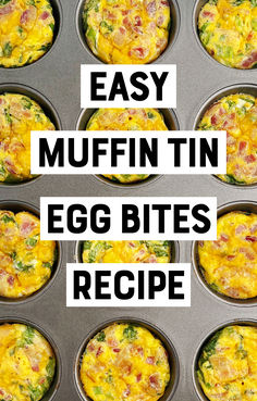 Easy Muffin Tin Egg Bites Recipe Muffin Tin Egg Bites, Muffins Ideas, Eggs In Muffin Tin, For Breakfast, Egg Bites Recipe, Party Spread, Vegan Muffins, Breakfast Bites, Egg Recipe