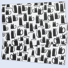 black cats on white background wrapping paper