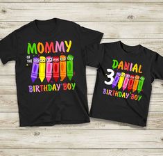 Custom Crayon Birthday Shirts, Customized Family Birthday Cute Shirts, Personalized Name Colorful Crew Shirt, Matching Family Birthday Party The shirt will help you land a more structured look. It sits nicely, maintains sharp lines around the edges, and goes perfectly with layered streetwear outfits. Plus, it's extra trendy now! Product details: - Material: Gildan Cotton (fiber content may vary with different colors) - Style: unisex shirt suitable for both men and women - Shirt size: runs from S Family Birthday Party, 3rd Birthday Boys, Birthday Cute, Color Crew, Baby Boy Birthday, Family Birthday, Family Birthdays, Layered Streetwear, Crew Shirt