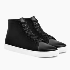 Comfortable & Classic Men's High Top Sneaker in Black Full-Grain Nappa Leather. Handcrafted With Integrity Using the Highest Quality Materials and Buttery Soft Sheepskin Interiors. Shop Now For Free Shipping & Returns! Classic Black Leather High-top Sneakers, Black Casual High-top Calf Leather Sneakers, Modern Black Leather High-top Sneakers, Thursday Boots Women, High Top Sneaker Outfit, All Black High Tops, Sneakers Outfit Work, Thursday Boot Company, Thursday Boots