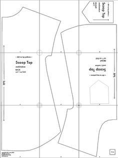 the top and bottom half of a sewing pattern