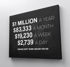 a sign that says $ 1 million a year, $ 3 33 a month and $ 2 29 a day