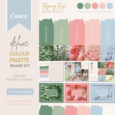 an assortment of color palettes with flowers