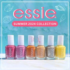 IQBeautique Essie Summer 2024 "Sol Searching" Sol Searching Collection: Welcome to your summer meditation haven. Featuring 6 soothing summer nail polish shades inspired by an inner check-in, these glow-worthy shades will remind you to breathe in, breathe out. Over a thousand nuanced colors, Essie Summer Trend Nail Polish Collection takes from the latest fashion and cultural trends to make your manicure possibilities endless. sun-renity - deep pink with yellow understones breathe in, breathe out Essie Nail Polish Collection, 2024 Summer Nail Colors, Nailpolish Trend Summer 2024, Summer Nail Polish 2024, Essie Spring 2024, Essie Summer Colors, Essie Nail Polish Mademoiselle, Essie Nail Polish Colors, Nail Polish Colors Summer