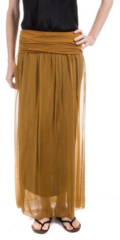 Solid Silk Long Skirt with Under Layer and Waist Band. 100% Silk One Size Fits All Made in Italy Silk Long Skirt, Waist Band, Long Skirt, One Size Fits All, Style Me, Mustard, Maxi Skirt, Midi Skirt, In Italy