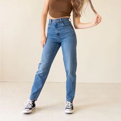 Let Loose With This Modern Interpretation Of A Classic 90s Style. This Jean Features A Flattering High Rise, 5-Pocket Styling, Zipper Fly And Stacked, Tapered Leg. It's Designed To Be Worn As A Relaxed, Loose Style. Sustainably Made With Tencel Fabric. Fabric: Non-Stretch 79% Cotton, 21% Lyocell Mom Jeans Size 30 Mom Jeans High Waisted, Tapered Mom Jeans, Taper Jeans, Tencel Fabric, Tapered Leg Jeans, 90s Style, Loose Style, Tapered Jeans, Levis Jeans