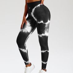 Seamless Yoga Pants High Waist Hip Lift Bottom Thread Tie Dye Sports Fitness Pants Women Breathable Elastic Gym Bottoms, Elastic Breathable Gym Bottoms, Breathable Elastic Bottoms For Sports, Gym Compression Seamless Pants, Compression Seamless Gym Pants, High Waist Seamless Gym Bottoms, Seamless High Stretch Sports Pants, Black Elastic Yoga Pants For Gym, Elastic Sportswear Bottoms For Yoga