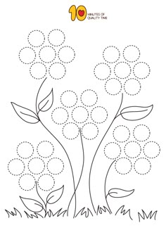 the dot to dot game for children with flowers