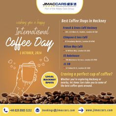 the international coffee day flyer is shown