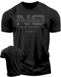 NO Pienses Short Sleeve Activewear With Logo For Gym, Black Logo Print Top For Training, Logo Print Crew Neck Activewear For Gym, Short Sleeve Activewear For Training With Logo Print, Crew Neck Activewear With Logo For Training, Breathable Athletic Fit T-shirt For Gym, Athletic Fit Sweat-resistant T-shirt For Light Sports, Gym Activewear With Logo Print And Crew Neck, Athletic Fit T-shirt For Sports, Pre-shrunk