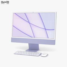 a computer monitor sitting on top of a desk next to a white mouse and keyboard